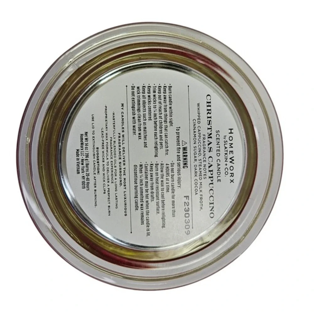 HomeWorx Christmas Cappuccino 3 Wick Scented Candle 14 oz By‎ Harry Slatkin New